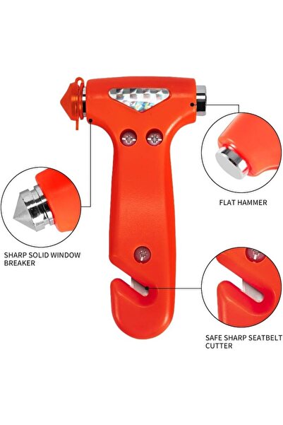 Sunmostar Set 2 safety hammers, Sunmostar, Stainless Steel/Plastic, 132 x 73 mm, Red/Silver