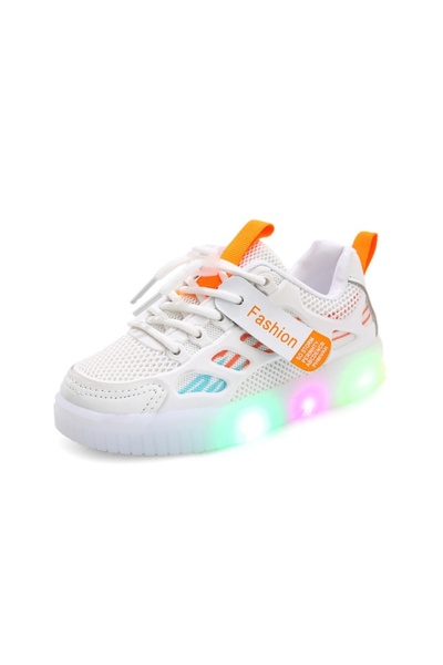 Superbaby White sneakers with colorful and bright stripes