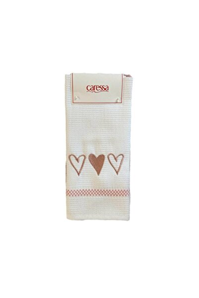 Caressa Prosop bucatarie Caressa, bumbac, crem + roz, 40 x 60 cm, set 2 bucati