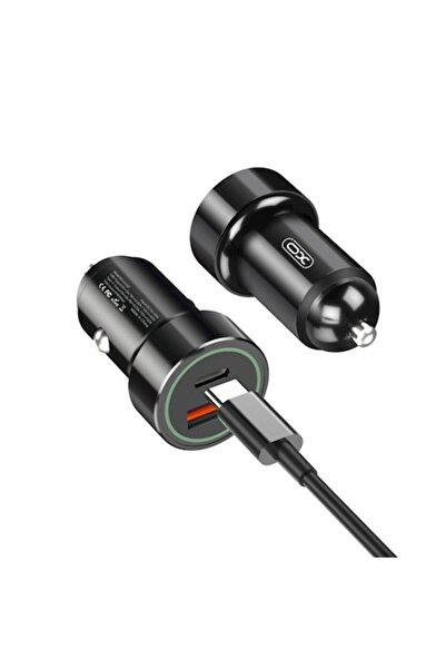 Xo Încărcător auto TZ11, USB/USB-C, încărcare rapidă 3.0, alimentare 20W, cablu USB-C/Lightning inclus
