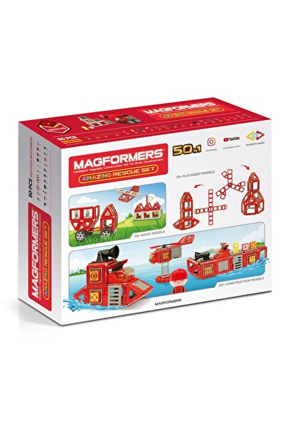 Magformers Magnetic Construction Set - Amazing Rescue, 50 Pieces