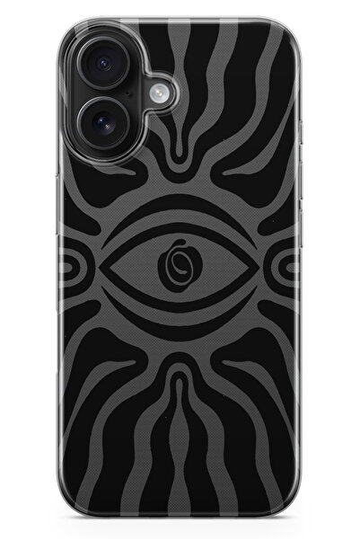 moonset Iphone 17 Uyumlu Göz Tasarımlı Baskılı Şeffaf Telefon Kılıfı