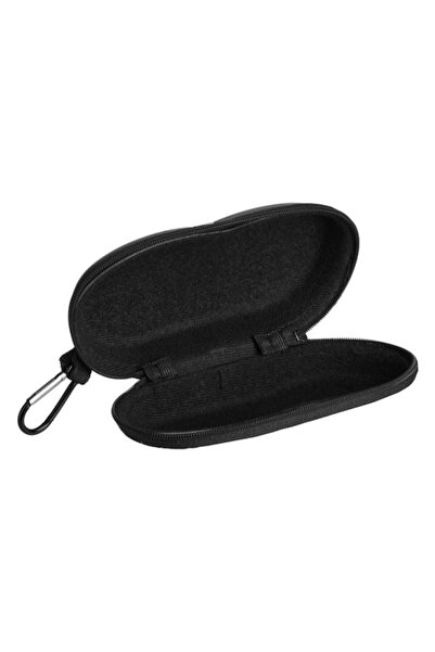 ANTBRO Hard Black ANTBRO® Case for Sunglasses and Eyeglasses, Rectangular with Silver Stripe and Strap