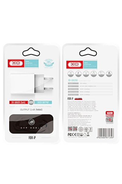 Xo Incarcator Retea + Cablu Lightning, 2.4A, 2xUSB-A, QC 3.0, WHITE