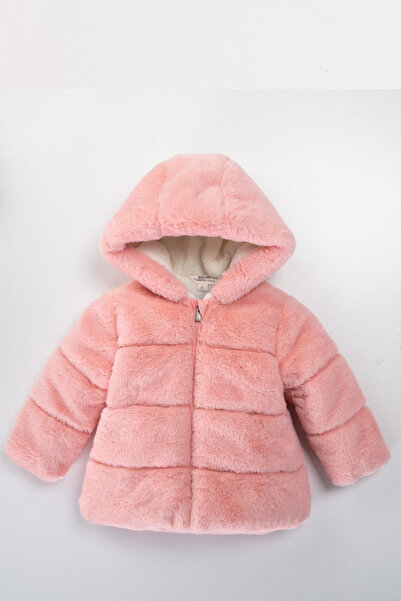 Midimod 2-7 ani Palton pentru fetiță din fleece cu glugă din pluș
