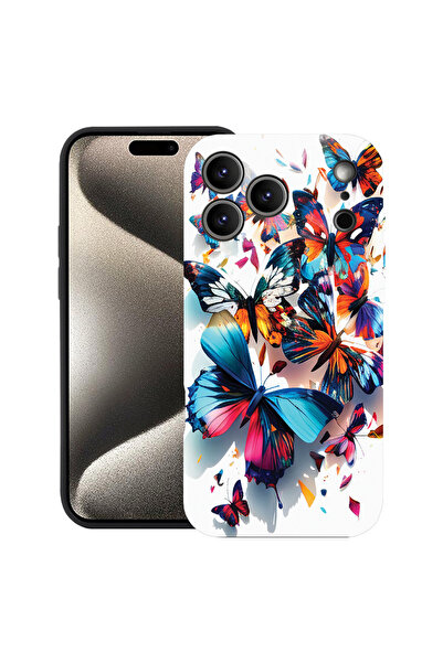 bestcase Carcasă premium din silicon pentru Apple iPhone 17 Pro, fluturi colo...
