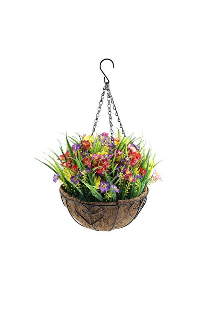 Others Aranjament flori artificiale FMSH-1B, cos suspendat, panza + plastic, ...