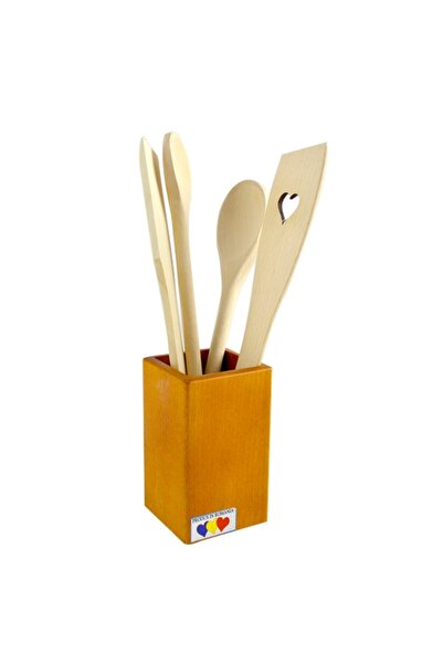 Euro Sangift Linguri de lemn cu suport 4003, 7,5 x 7,5 x 31 cm, 5 bucăți