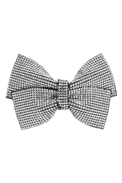 ANTBRO - Fundă de păr tip agrafă cu material rigid, umplută cu pietre arginti...