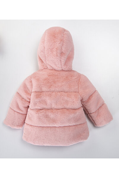 Midimod 2-7 ani Palton pentru fetiță din fleece cu glugă din pluș