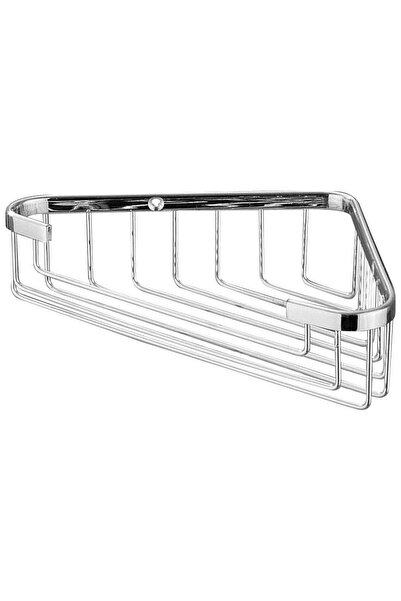 Lider Bathroom Shelf Made of Brass 905, Corner Mounting, Chrome Finish, One Shelf, 18 x 18 x 5 cm