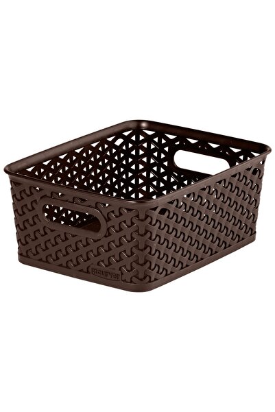 CURVER Storage Box Stackable Rattan Curver, Brown, 4 L, 25.5 x 19.6 x 10.2 cm