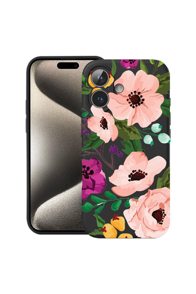bestcase Carcasă premium din silicon pentru Apple iPhone 17, flori pastelate,...