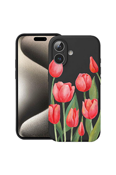 bestcase Carcasă premium din silicon pentru Apple iPhone 17, Lalele roșii, 20...