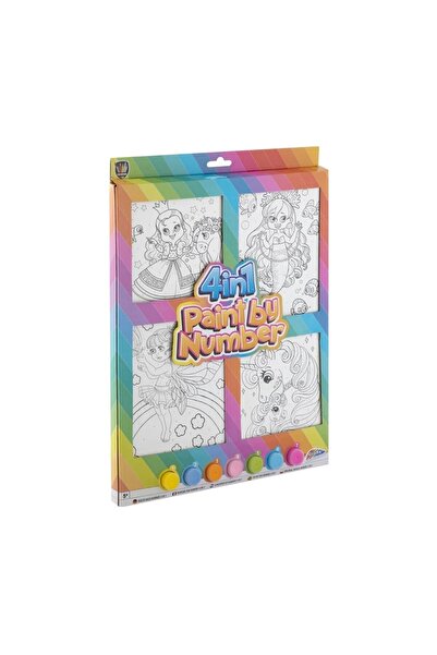 GRAFİX Комплект за рисуване по номера, JK709342, 4 дъски, 7 цвята, Творчески ...