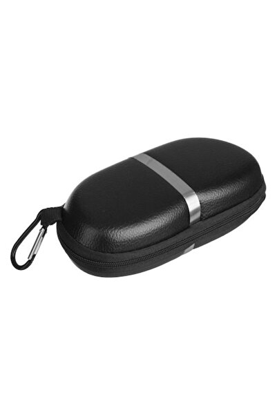 ANTBRO Hard Black ANTBRO® Case for Sunglasses and Eyeglasses, Rectangular with Silver Stripe and Strap