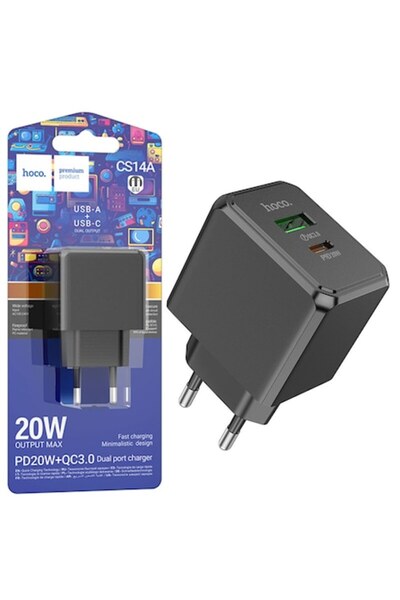 Hoco Încărcător de perete (CS14A) 20W, 1xUSB-A, negru