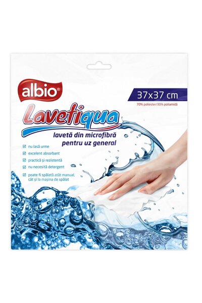 ALBİO General purpose cloth, Lavetiqua, microfiber, white, 37 x 37 cm