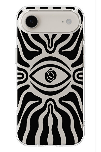 moonset Iphone 17 Air Uyumlu Göz Tasarımlı Baskılı Şeffaf Telefon Kılıfı