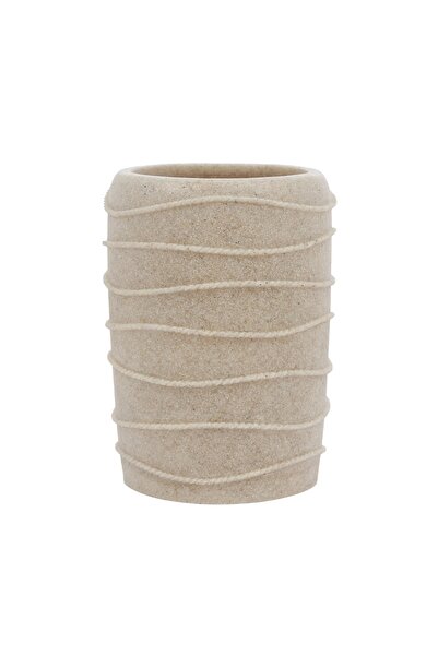 Wave Bathroom cup for personal hygiene, 820082S-2, polistone, cream, 10.5 x 7.5 cm