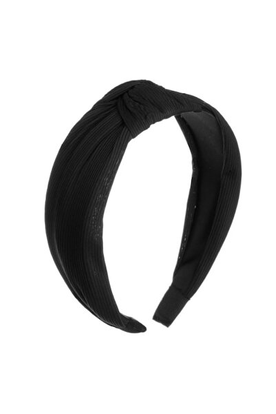 ANTBRO Bentiță de păr Antbro® pentru femei, lată cu material striat, culoare neagră și nod