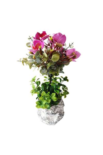 Others Aranjament floral artificial 7272-03, flori în ghiveci, roz + verde, 2...