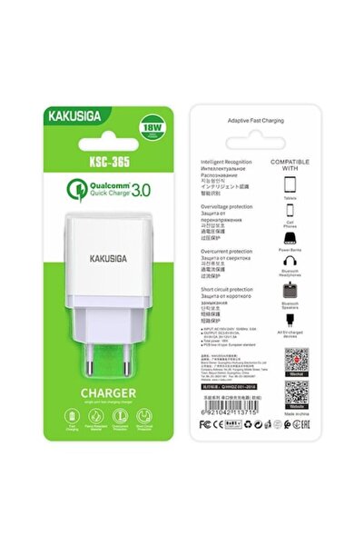 KAKU Incarcator Retea (KSC-365), 18W, 1xUSB-A, QC 3.0, alb