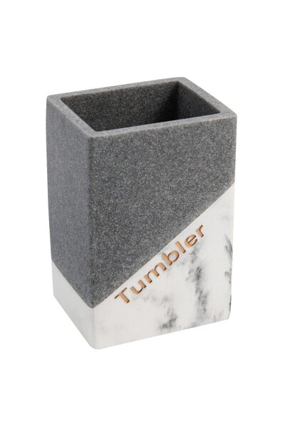 KADDA Bathroom Cup for Personal Hygiene, Duo A-G BPO-4247C, Polyresin, White ...