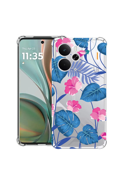 bestcase Carcasă antișoc pentru Poco M7 Pro 5G, cu design floral albastru tro...