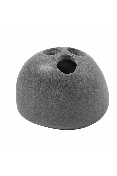 KADDA Toothbrush holder, Onda BPO-0284 B, polyresin, anthracite, 9.6 x 3 x 8.5 cm