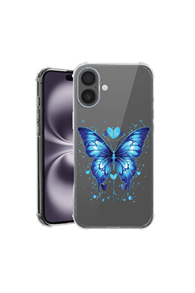 bestcase Carcasă antișoc pentru Apple iPhone 17, fluture albastru, 2052024 AS...