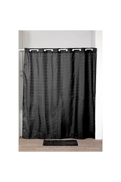 Tendance Shower Curtain CR 1207103, Checkered Pattern, Black, 180 x 200 cm