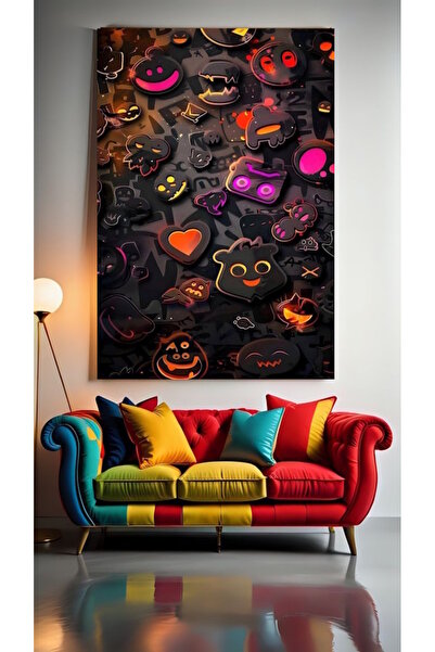 özkacar GAMING WALL V2 Home Wall Salon Salon de înfrumusețare Birou Magazin D...
