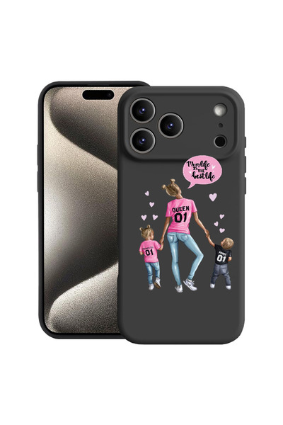 bestcase Carcasă premium din silicon pentru Apple iPhone 17 Pro, Mom Life Boy...
