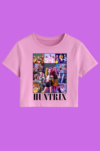 MECH BUTİK Το K-Pop Demon Hunters Huntrix Printed Crop Crop-Top είναι με λεπτή εφαρμογή