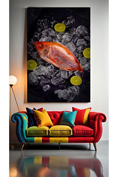 özkacar TAZE BALIK Tablou pe pânză pentru decorarea casei, perete, salon, sal...