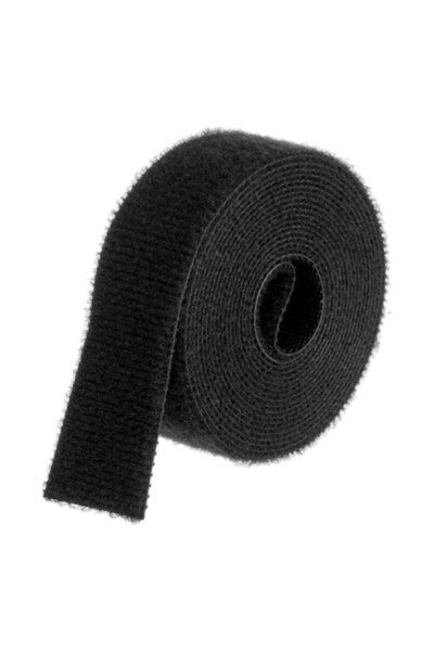 ANTBRO Bandă velcro neagră Antbro®, pretăiată la 2,5 cm, ideală pentru organizarea obiectelor mici și a cablurilor, 2 m