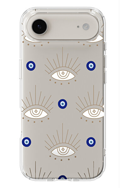 moonset Iphone 17 Air Uyumlu Nazar Boncuğu Tasarımlı Baskılı Şeffaf Telefon K...
