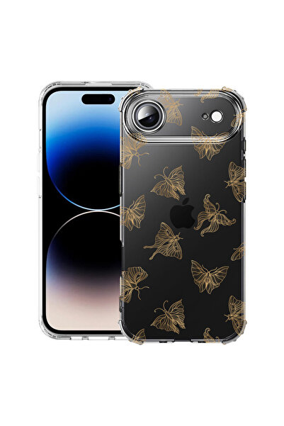 bestcase Carcasă antișoc pentru Apple iPhone 17 Air, fluture auriu, 2052027 A...