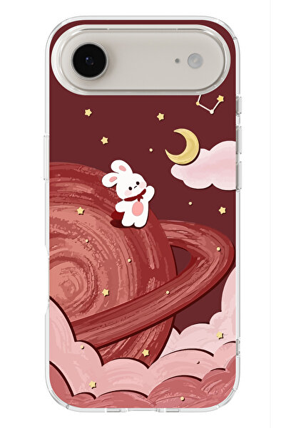 moonset Iphone 17 Air Uyumlu Sevimli Tavşan Tasarımlı Baskılı Şeffaf Telefon ...
