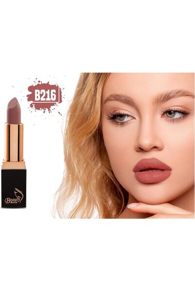 Beauty Belle أحمر شفاه مطفي يدوم طويلاً، B216 أحمر، 3 غرام