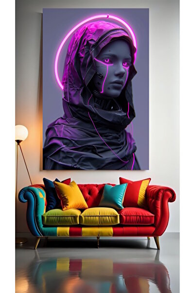 özkacar MODERN NEON TONES FEMEIE VIZUALĂ V1 Acasă Perete Salon Salon de înfru...