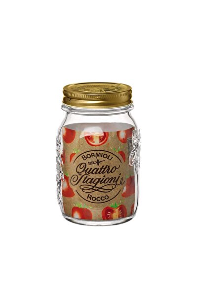 BORMIOLI Glass Jar with Lid Quattro Stagioni, Transparent, 0.5 L