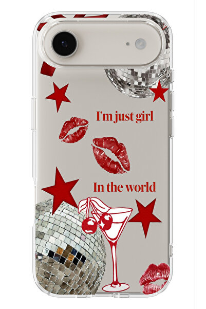 moonset Iphone 17 Air Uyumlu Im Just Girl Tasarımlı Baskılı Şeffaf Telefon Kı...