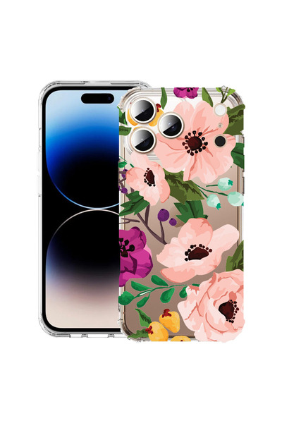 bestcase Carcasă antișoc pentru Apple iPhone 17 Pro, flori pastelate, 2052025...