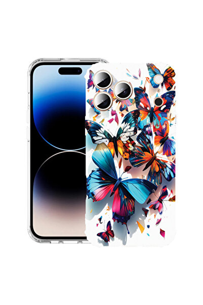 bestcase Carcasă antișoc pentru Apple iPhone 17 Pro, fluturi colorați, 205202...