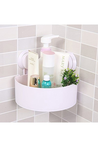 DRAMA HOME رف تخزين مثلث مثبت على الحائط، أبيض، 18.50 × 18.50 × 7.50 سم