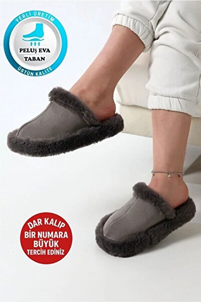 Jackers Жіночі тихі тапочки з м'якою підошвою, з вовняною підкладкою, пухнасті, для дому, зимові