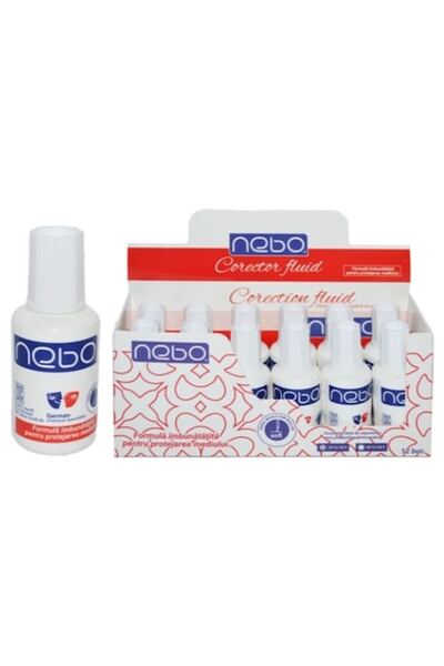 NEBO Corector lichid cu pensulă, 12 ml, set de 12 bucăți