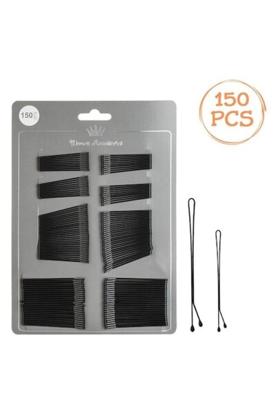 ANTBRO - Set de 150 agrafe de păr metalice negre, 4,5-6 cm